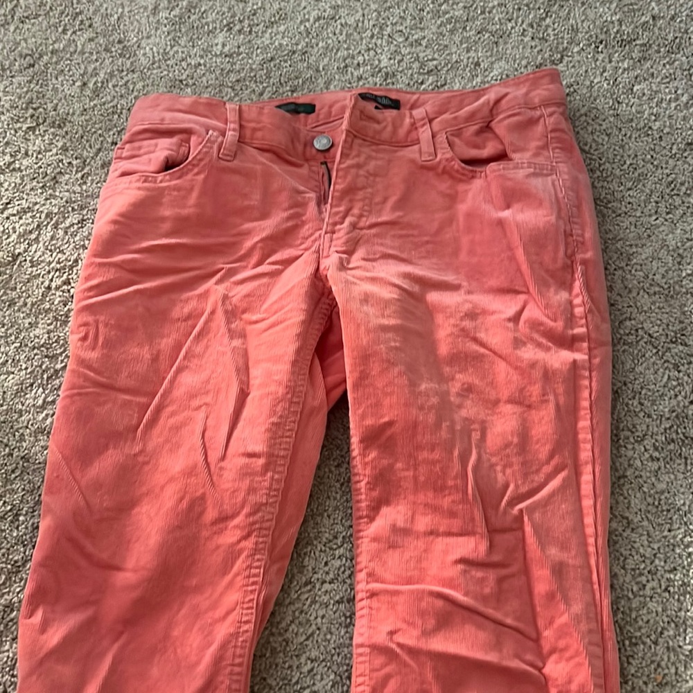 pink flair cut jeans